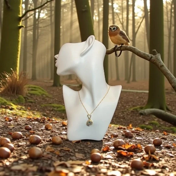 Gorgeous Gold Owl Pendant Necklace - Picture 6 of 10